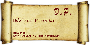 Dézsi Piroska névjegykártya